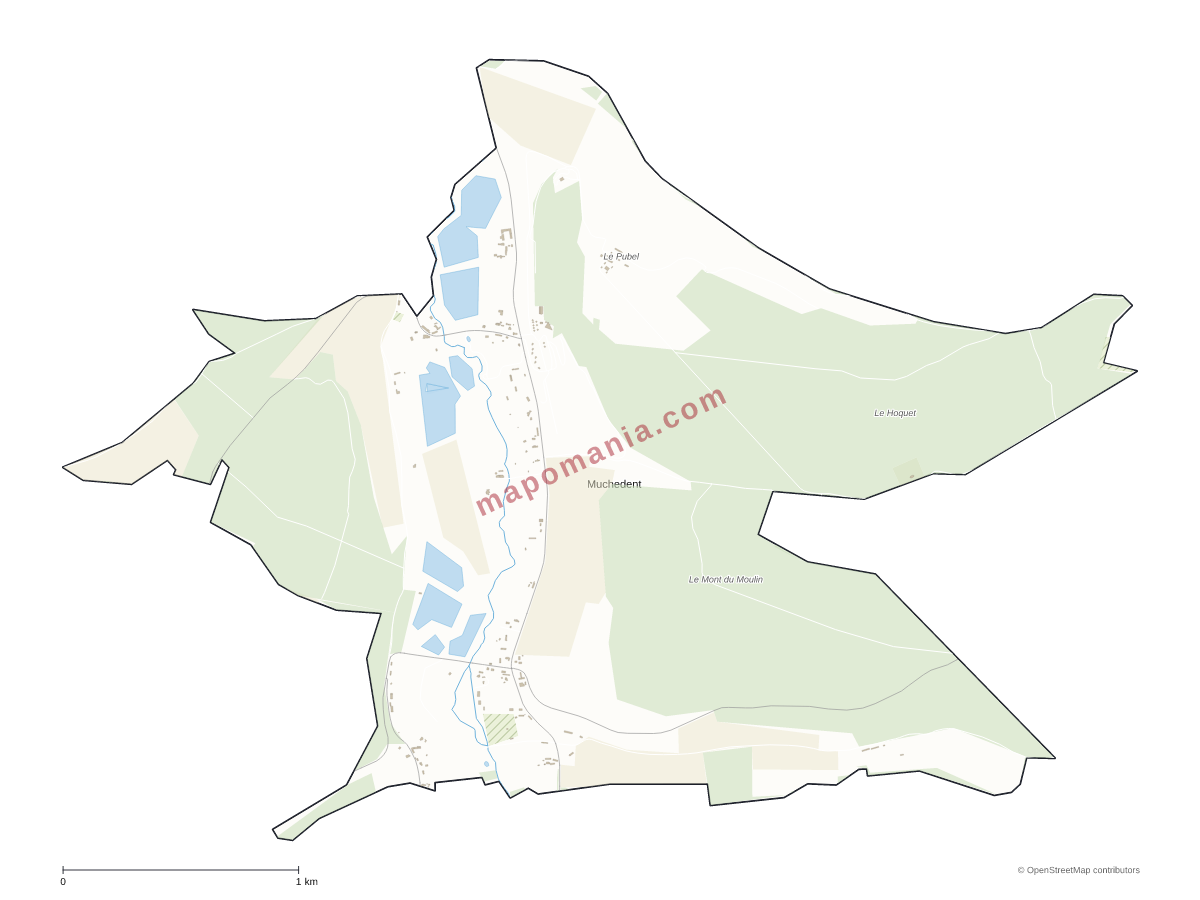 Carte de Muchedent à personnaliser