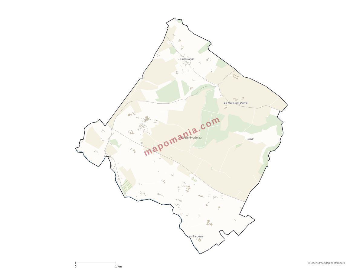 Carte de Nesle-Hodeng à personnaliser
