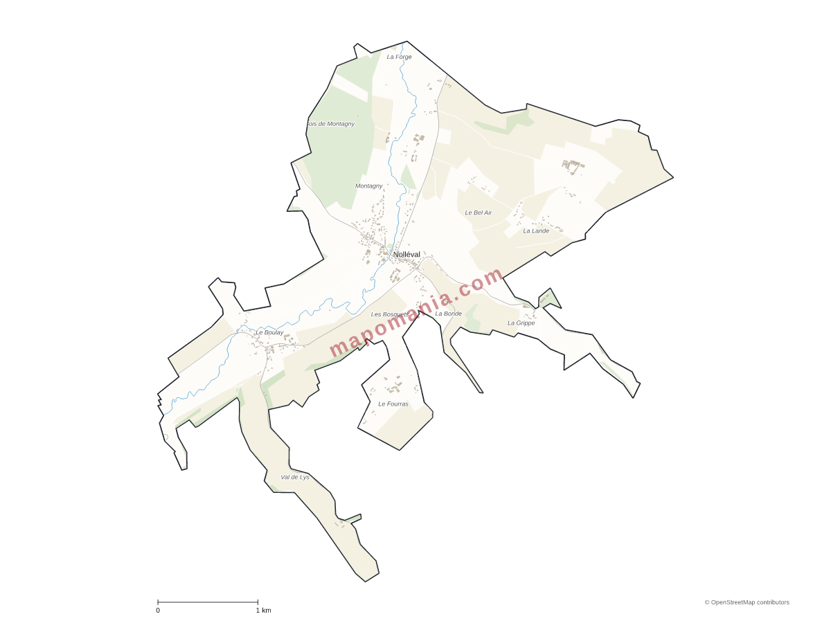 Carte de Nolléval à personnaliser
