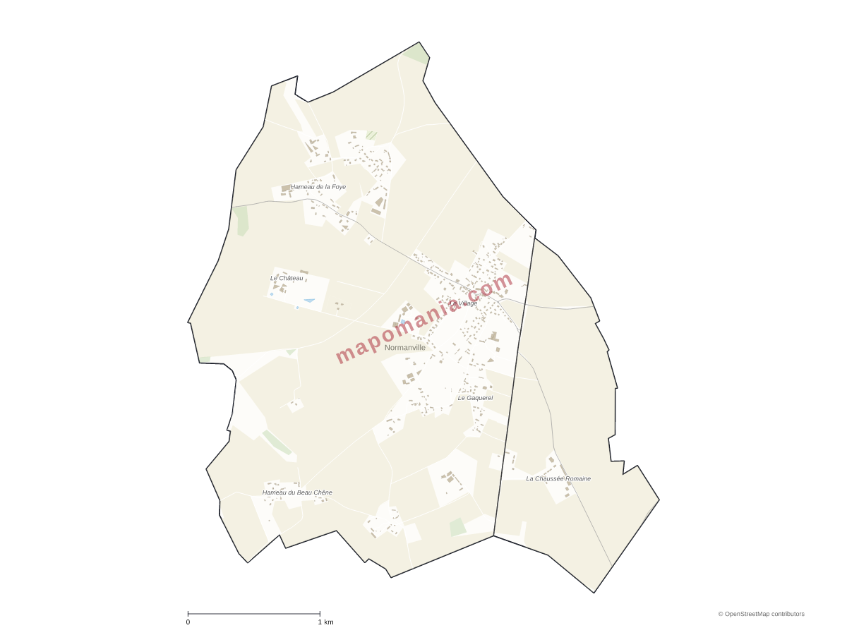 Carte de Normanville à personnaliser