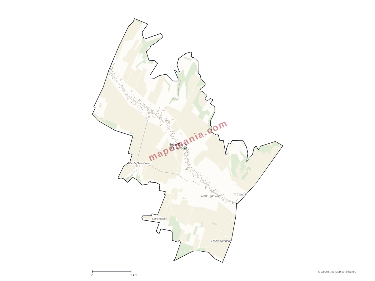Carte de Notre-Dame-d'Aliermont à personnaliser