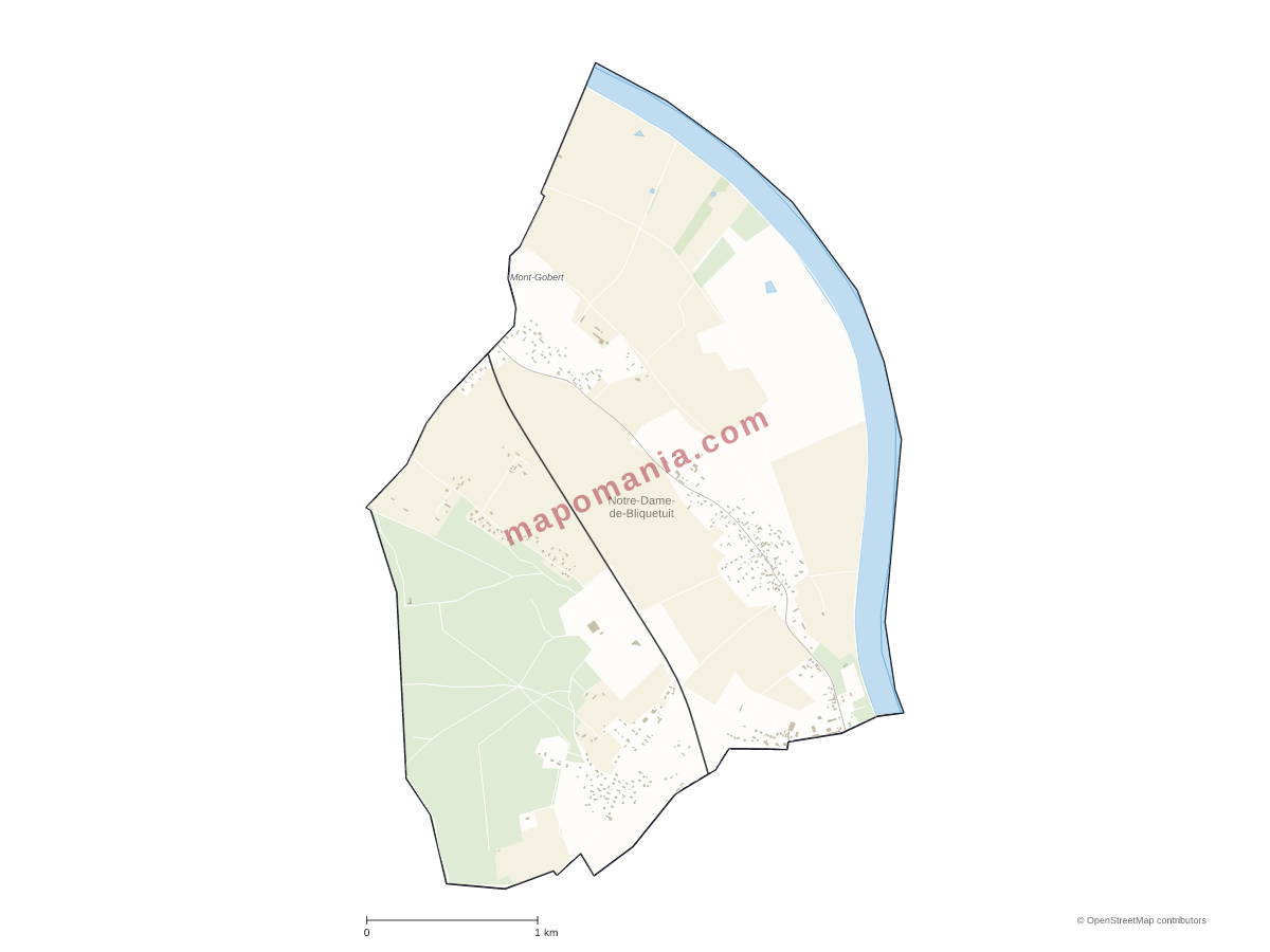 Carte de Notre-Dame-de-Bliquetuit à personnaliser