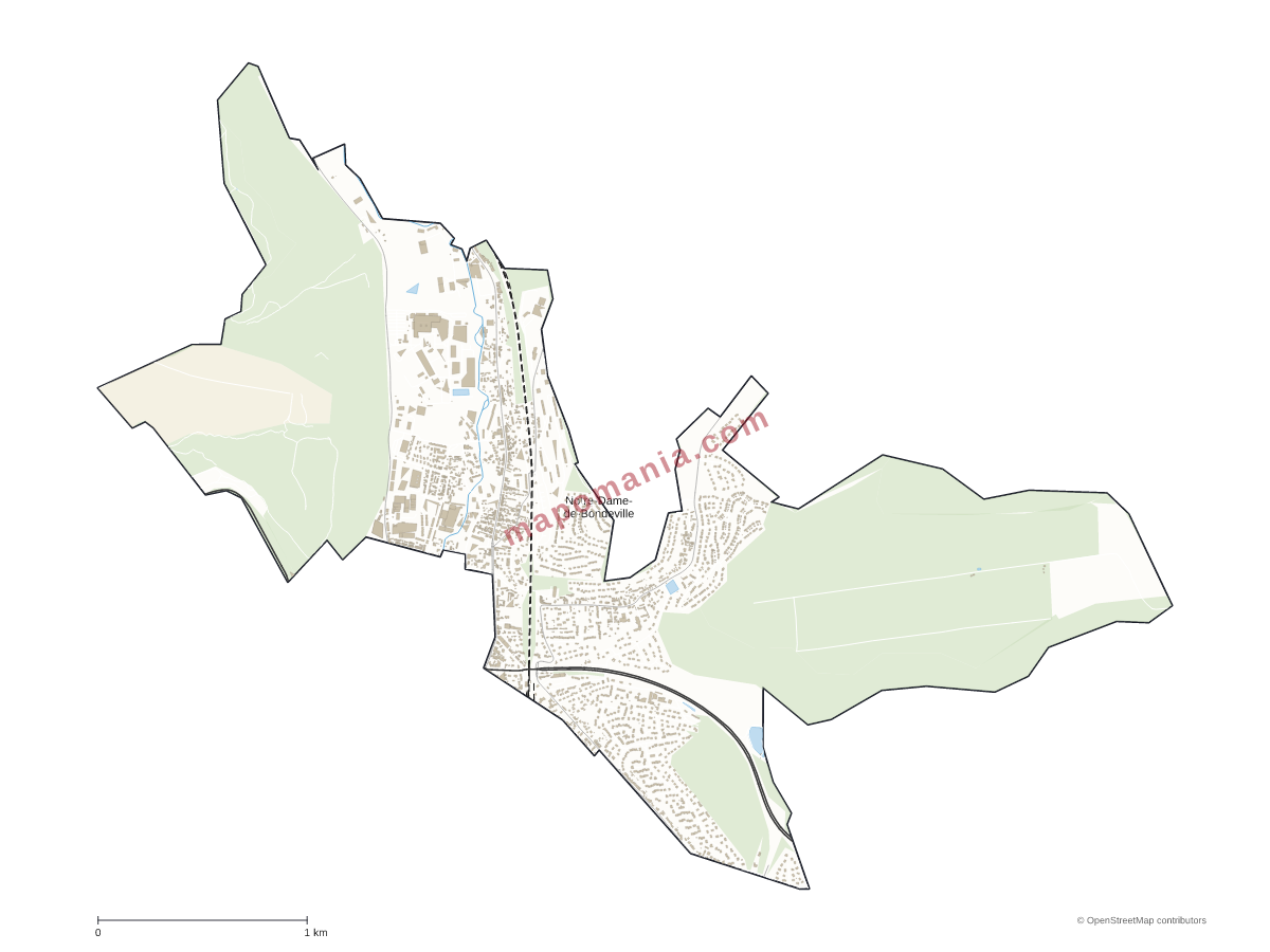 Carte de Notre-Dame-de-Bondeville à personnaliser