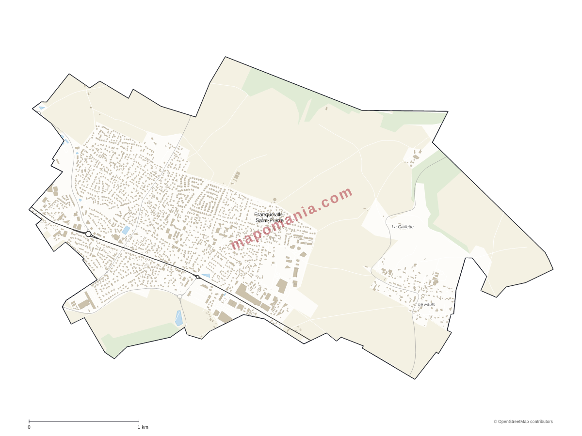 Carte de Franqueville-Saint-Pierre à personnaliser
