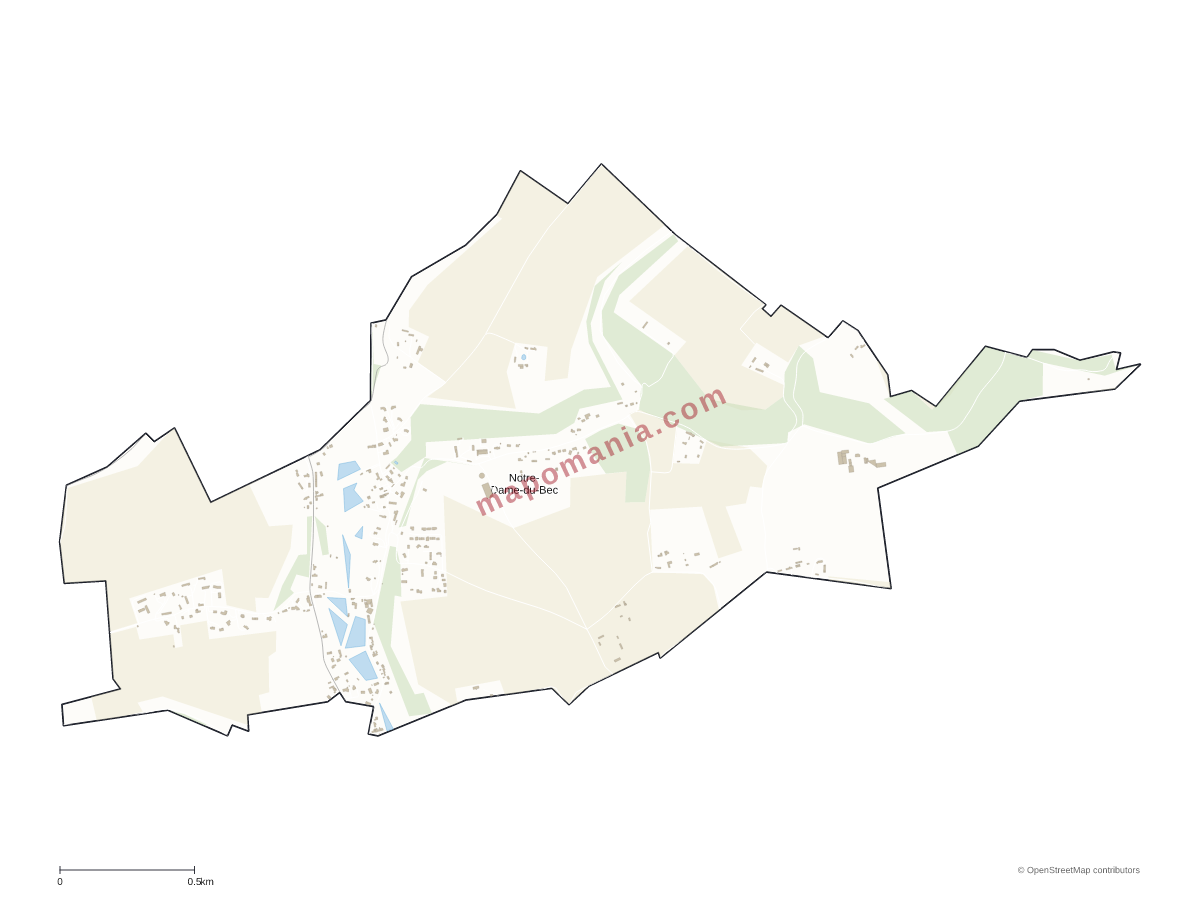 Carte de Notre-Dame-du-Bec à personnaliser