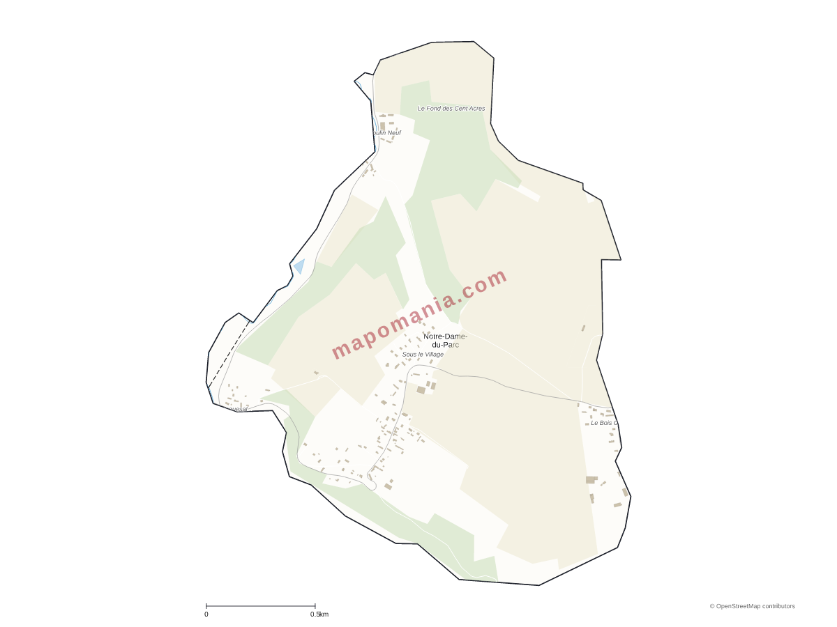Carte de Notre-Dame-du-Parc à personnaliser