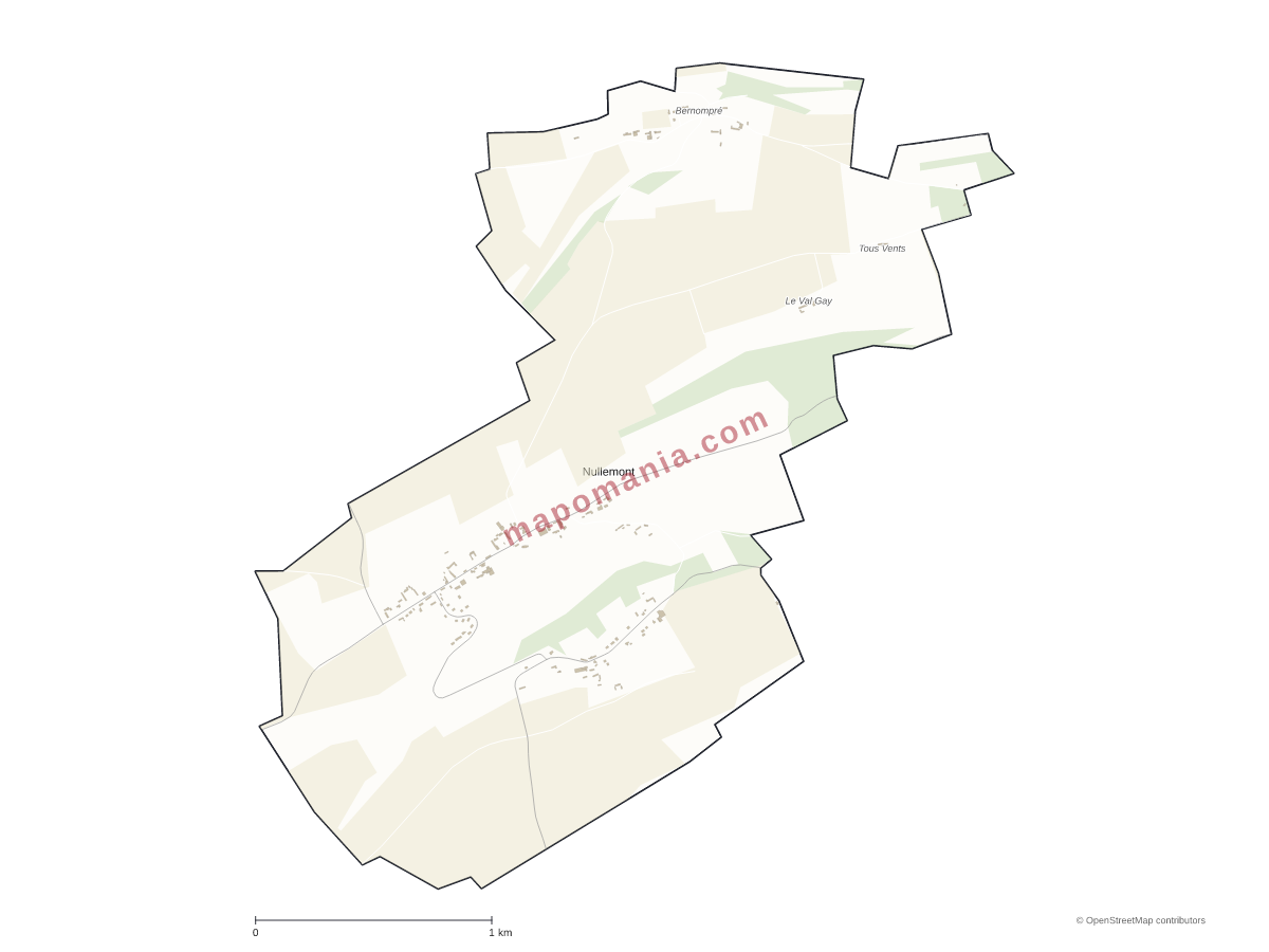 Carte de Nullemont à personnaliser