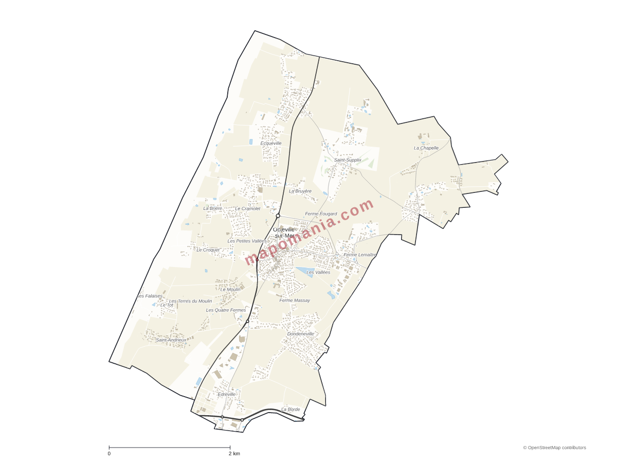 Carte de Octeville-sur-Mer à personnaliser