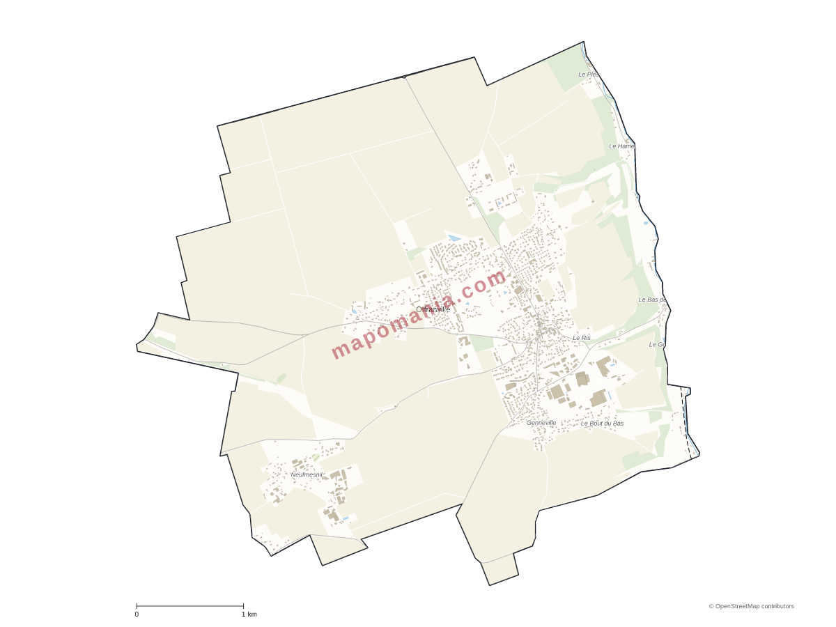 Carte de Offranville à personnaliser
