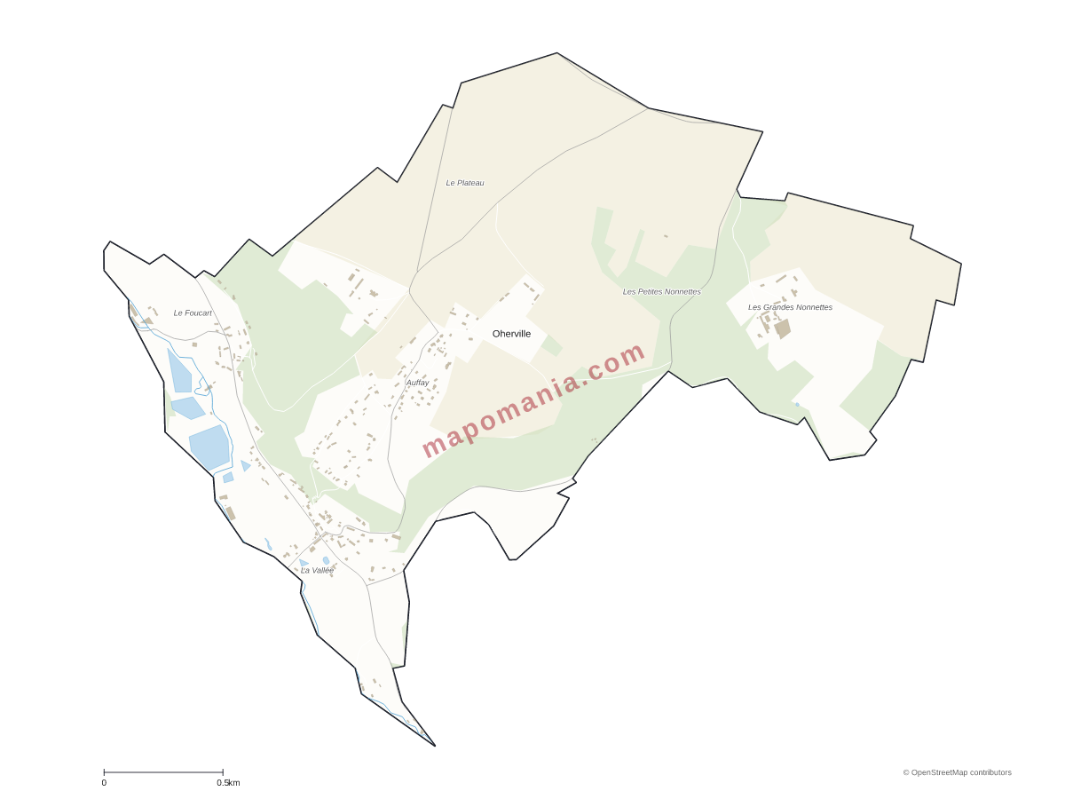 Carte de Oherville à personnaliser