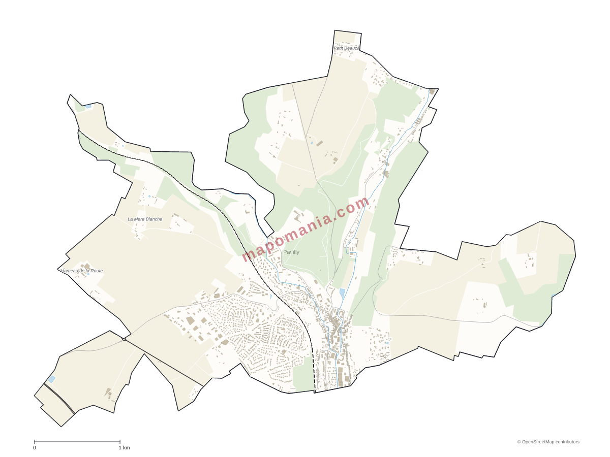 Carte de Pavilly à personnaliser