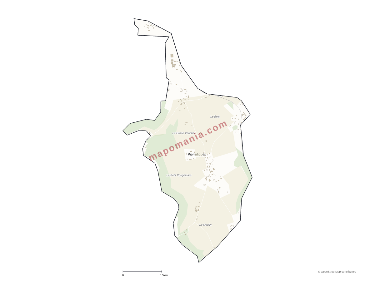 Carte de Pierrefiques à personnaliser