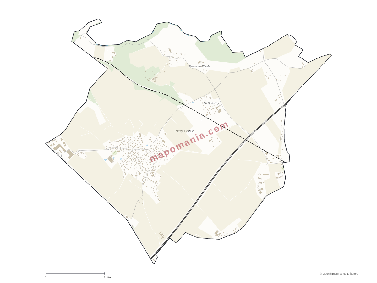 Carte de Pissy-Pôville à personnaliser