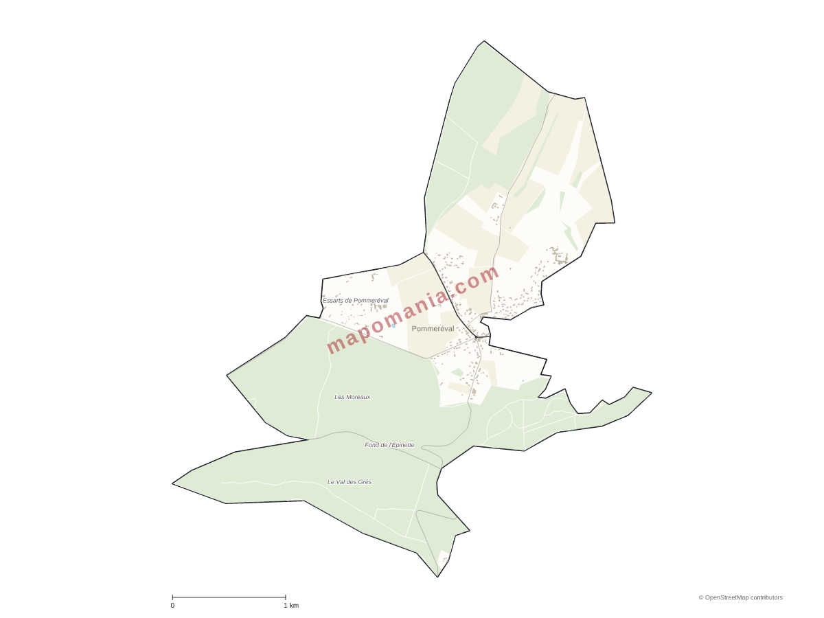 Carte de Pommeréval à personnaliser