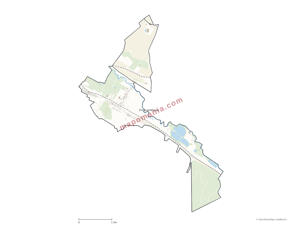 Carte de Ponts-et-Marais à personnaliser