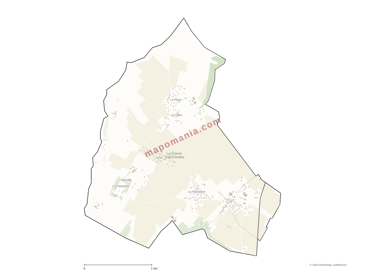 Carte de La Poterie-Cap-d'Antifer à personnaliser