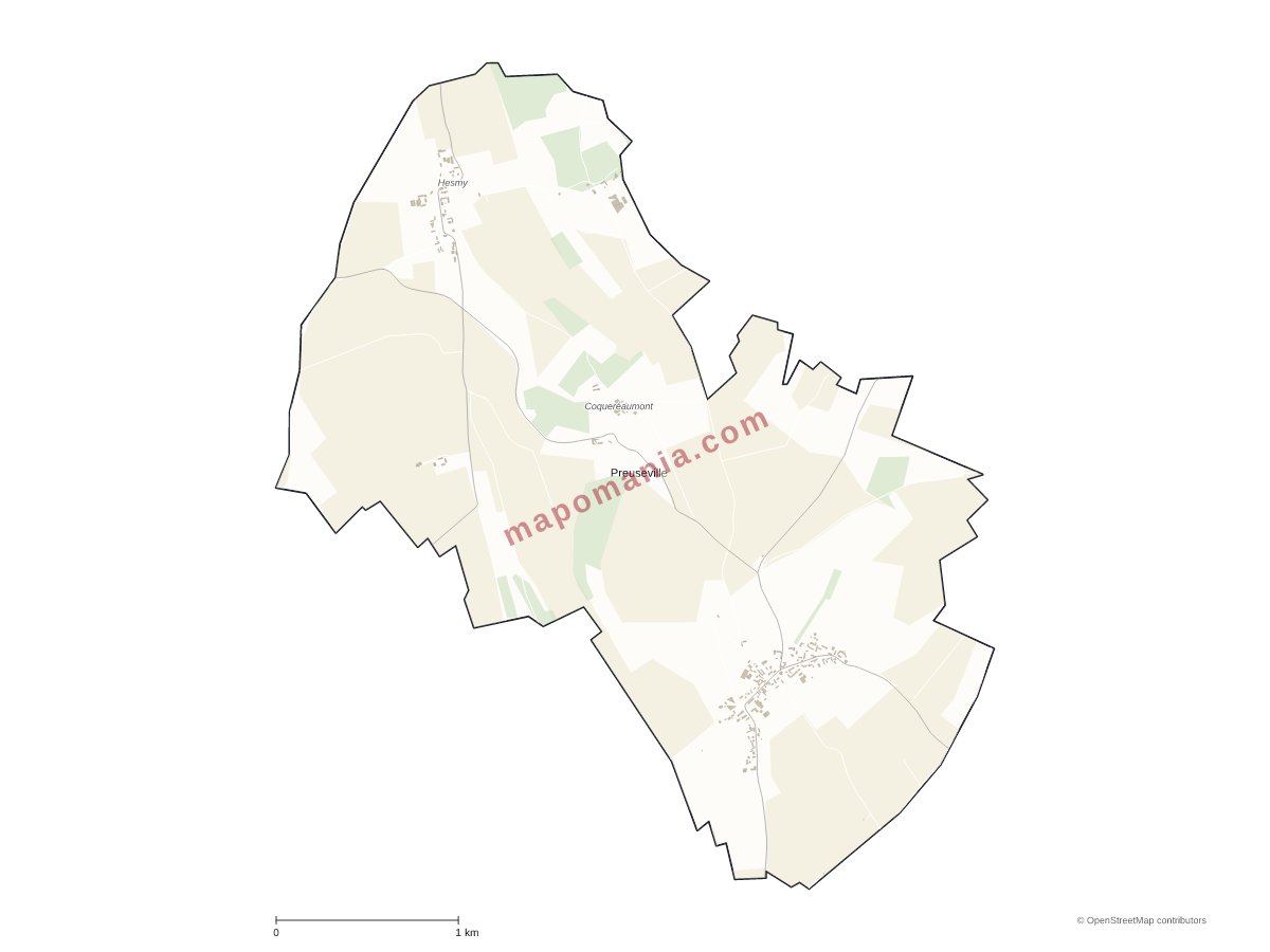 Carte de Preuseville à personnaliser