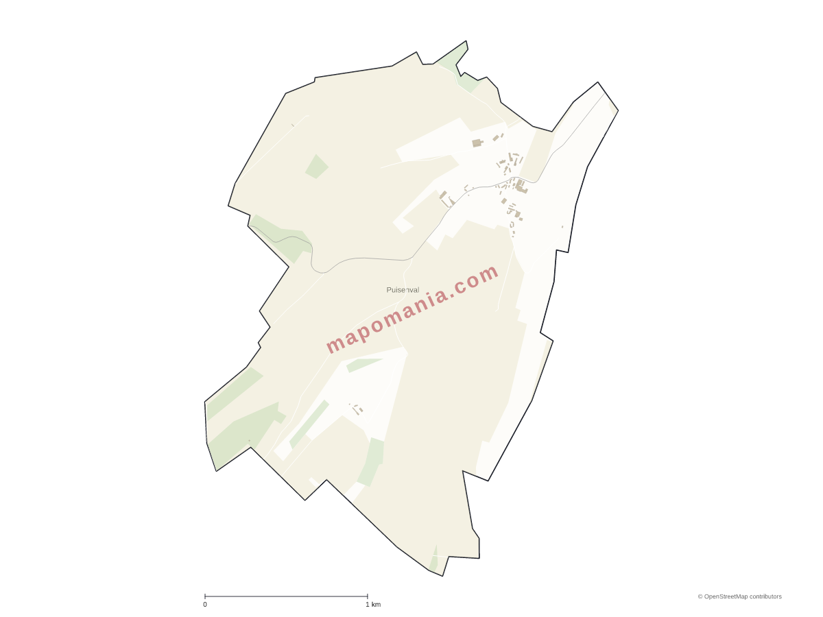 Carte de Puisenval à personnaliser