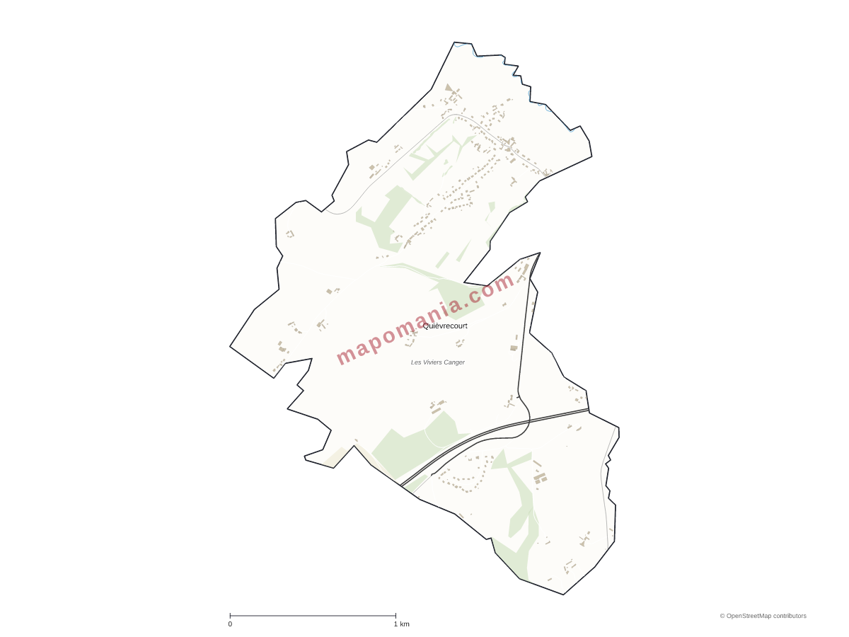 Carte de Quièvrecourt à personnaliser