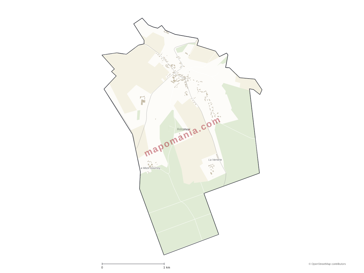 Carte de Rétonval à personnaliser