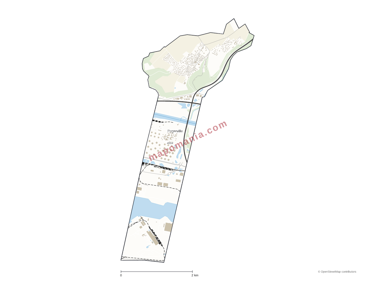 Carte de Rogerville à personnaliser