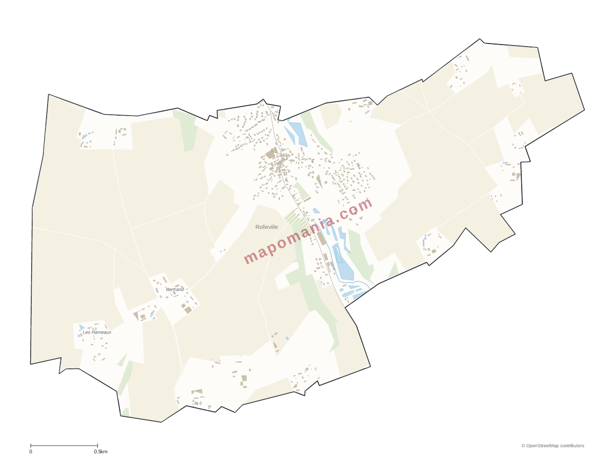 Carte de Rolleville à personnaliser