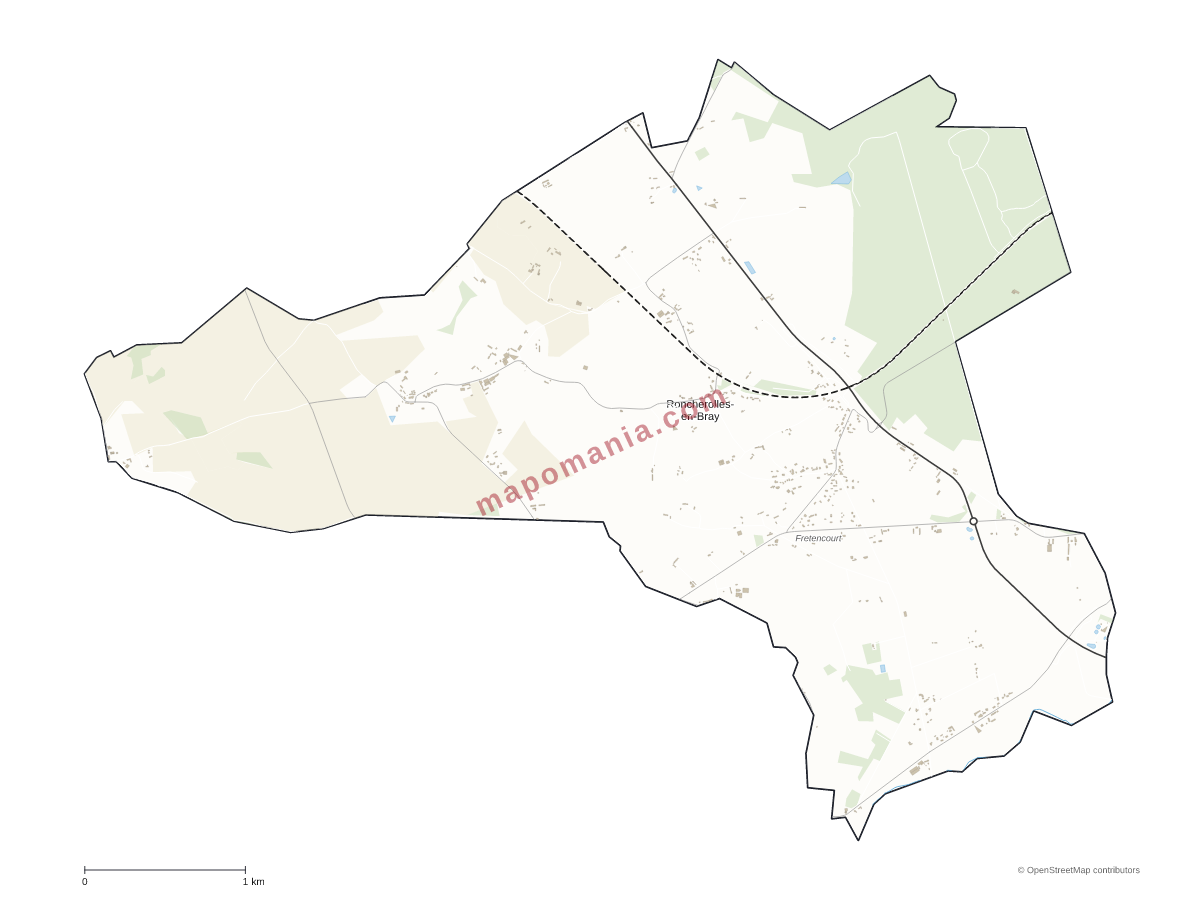 Carte de Roncherolles-en-Bray à personnaliser