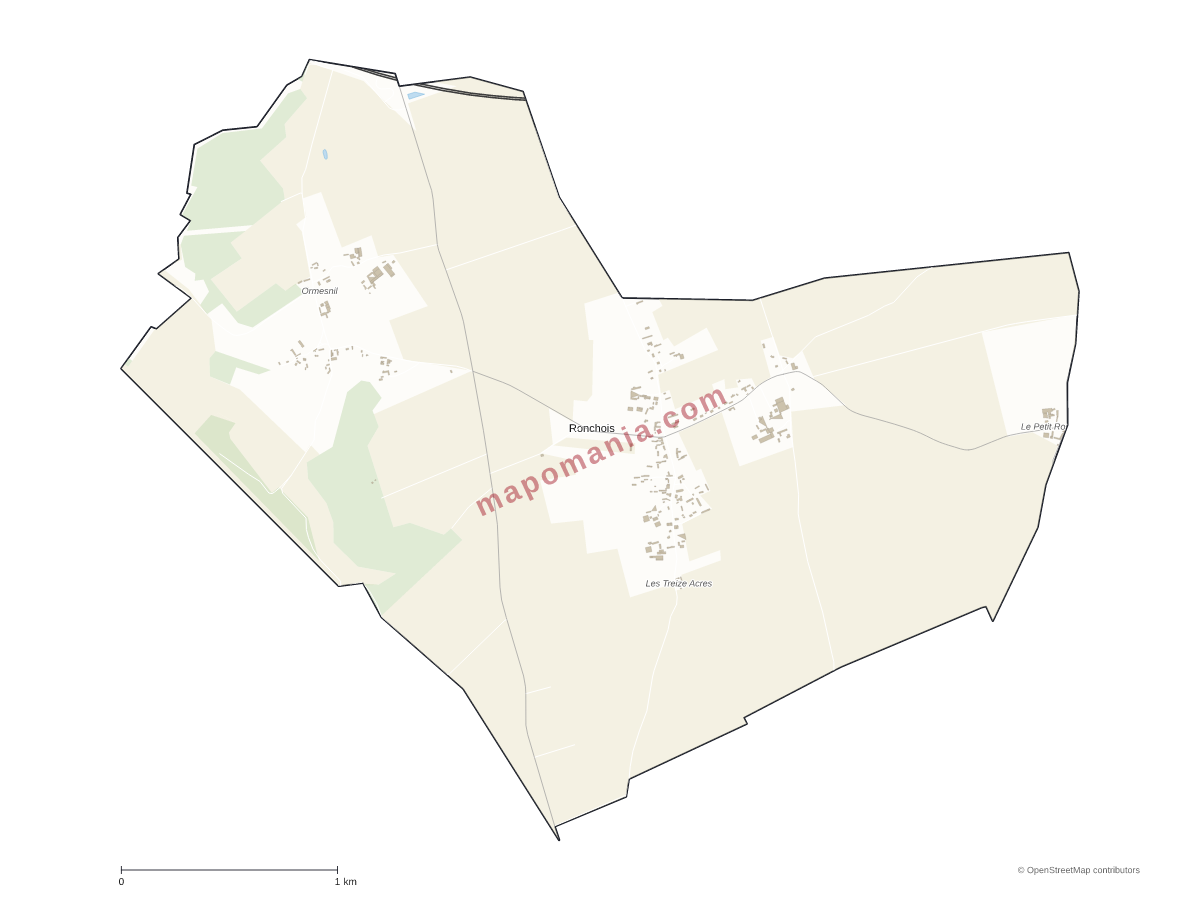 Carte de Ronchois à personnaliser