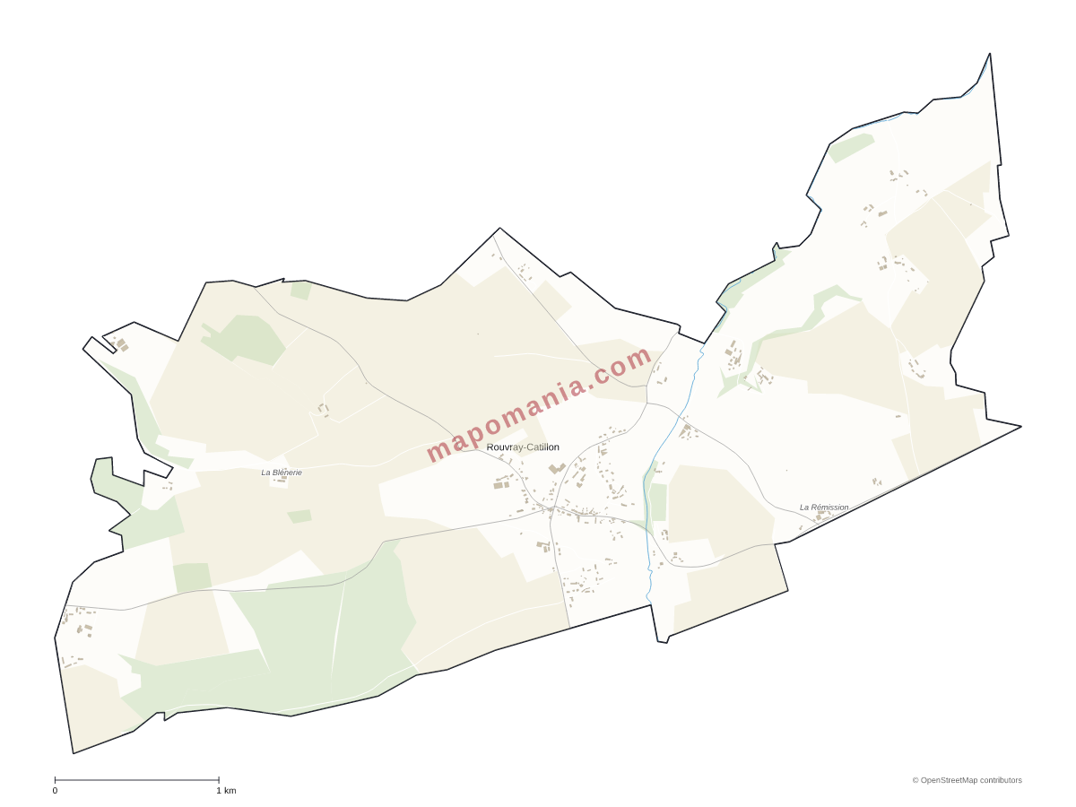 Carte de Rouvray-Catillon à personnaliser