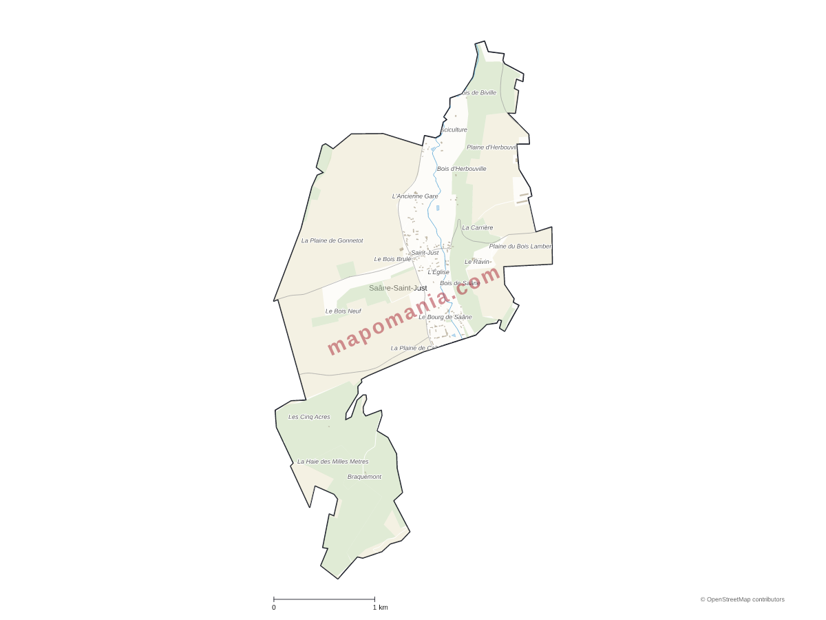 Carte de Saâne-Saint-Just à personnaliser