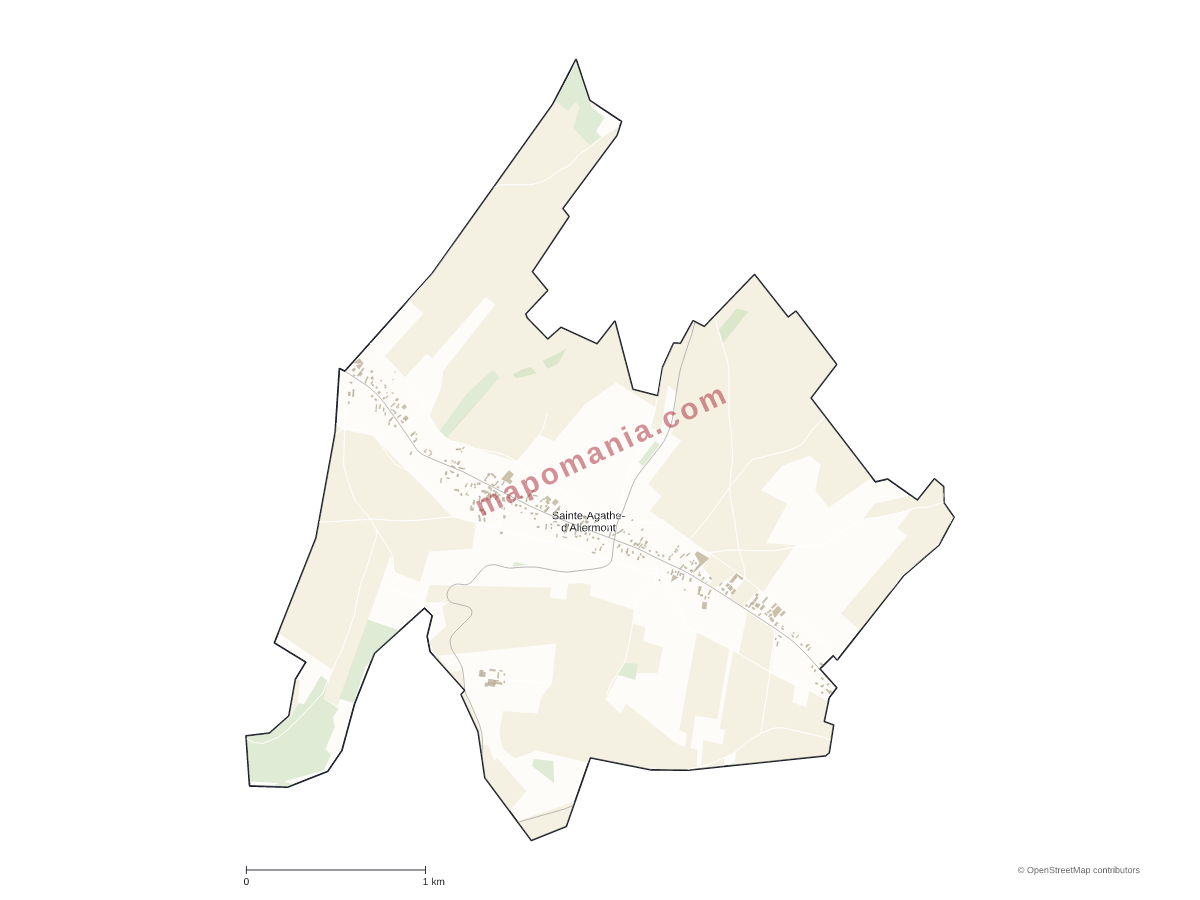 Carte de Sainte-Agathe-d'Aliermont à personnaliser