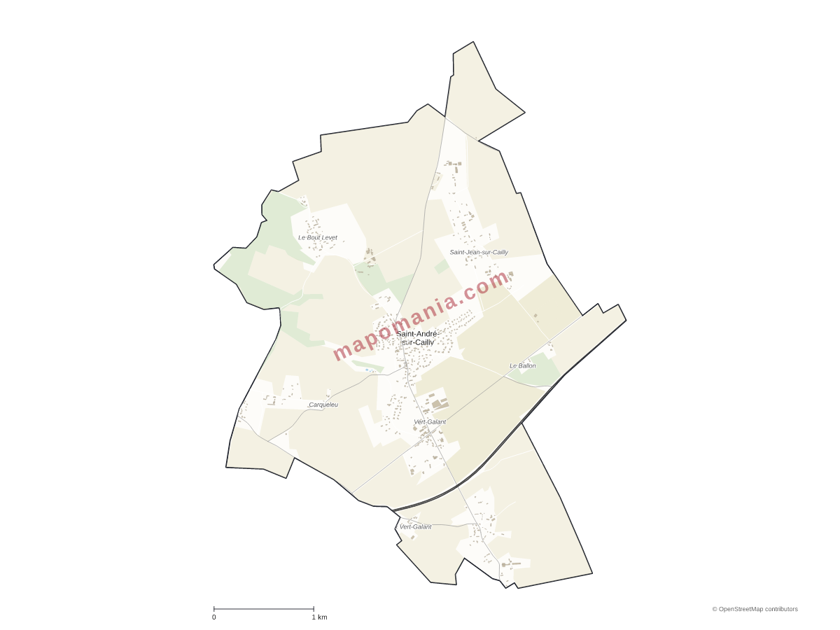 Carte de Saint-André-sur-Cailly à personnaliser