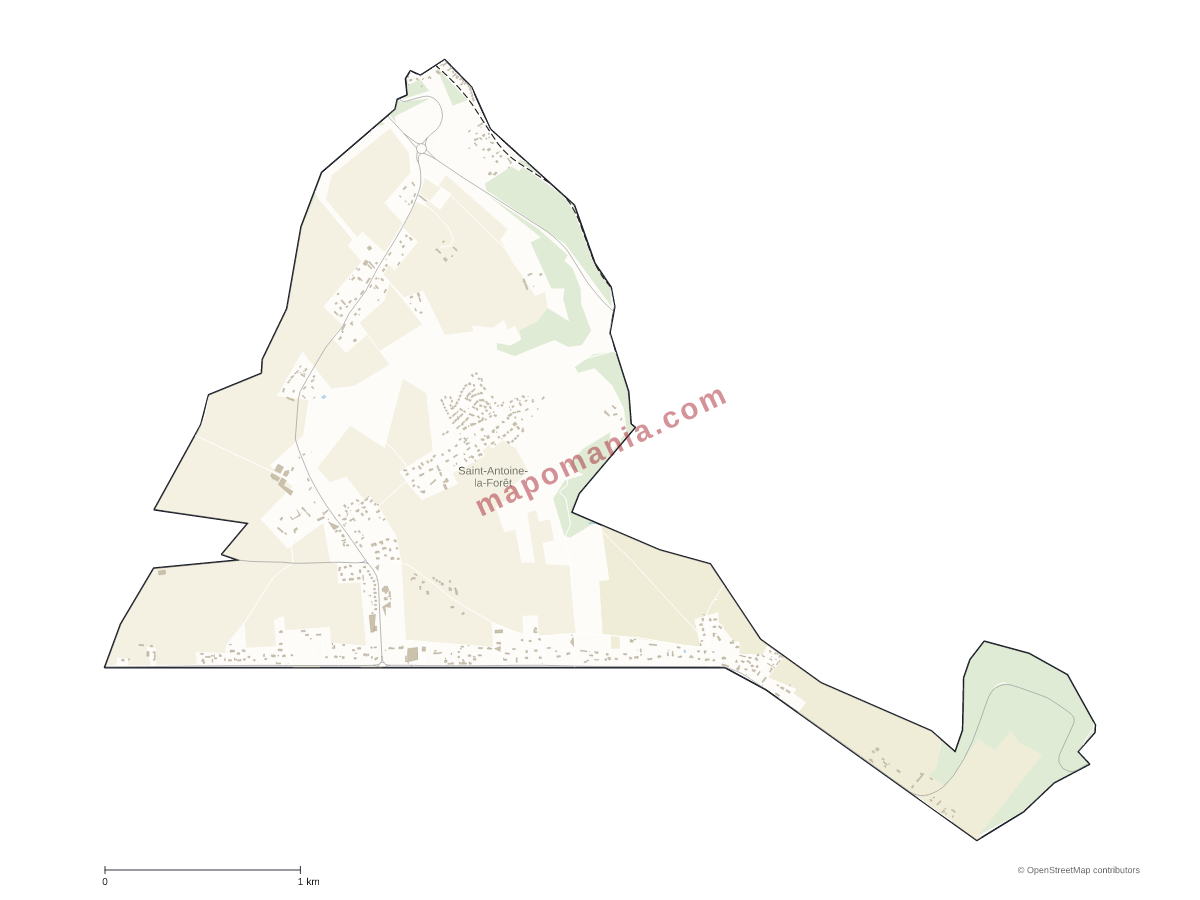 Carte de Saint-Antoine-la-Forêt à personnaliser