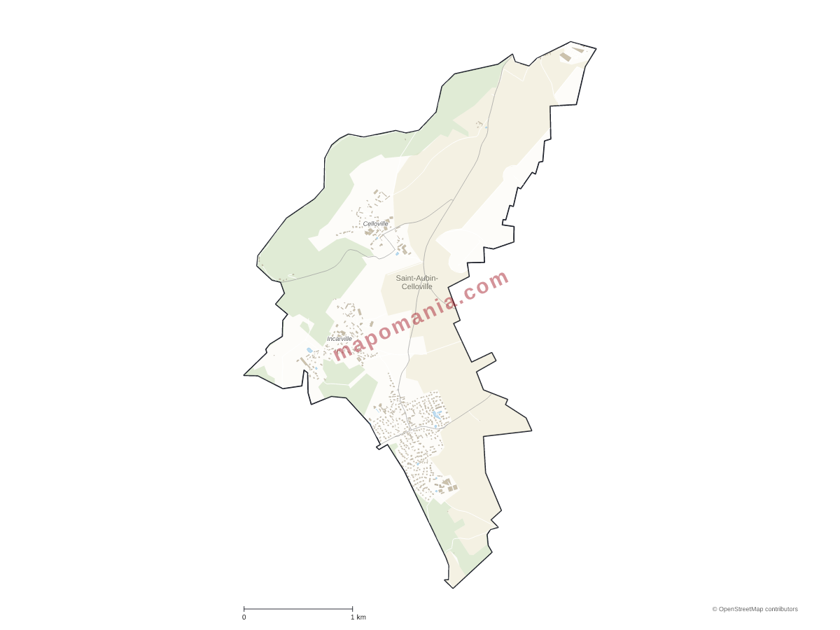 Carte de Saint-Aubin-Celloville à personnaliser
