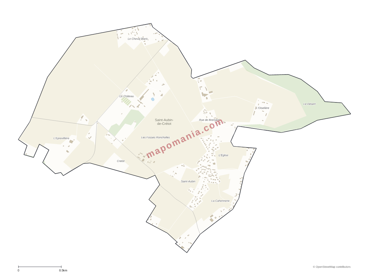 Carte de Saint-Aubin-de-Crétot à personnaliser