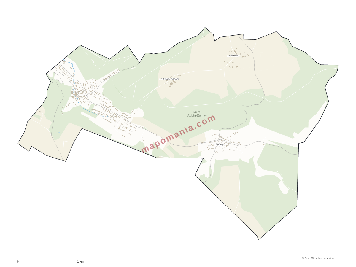 Carte de Saint-Aubin-Épinay à personnaliser