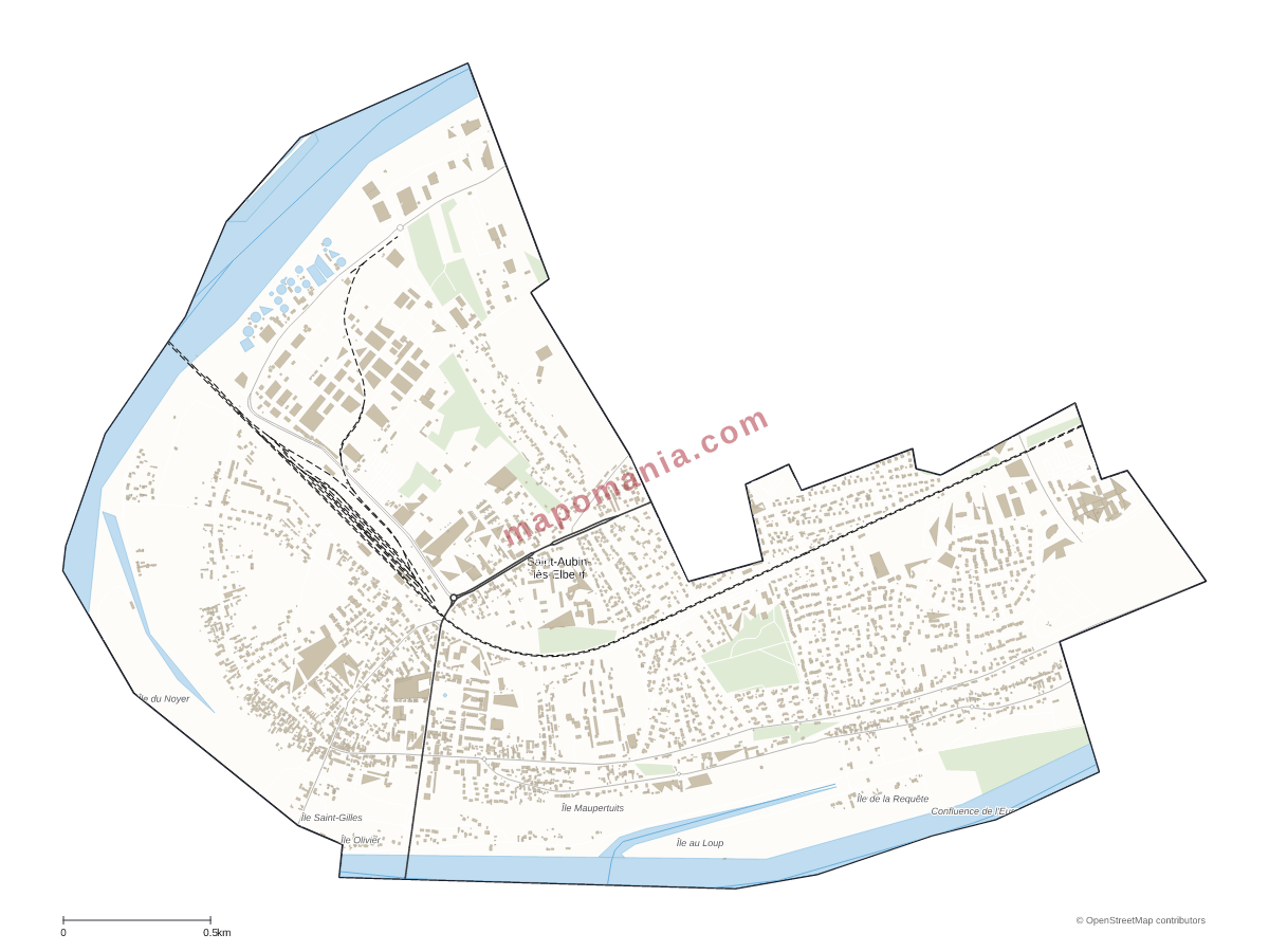 Carte de Saint-Aubin-lès-Elbeuf à personnaliser