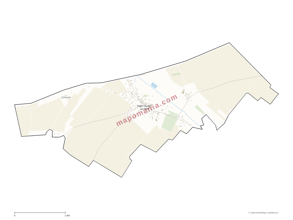 Carte de Saint-Aubin-sur-Mer à personnaliser