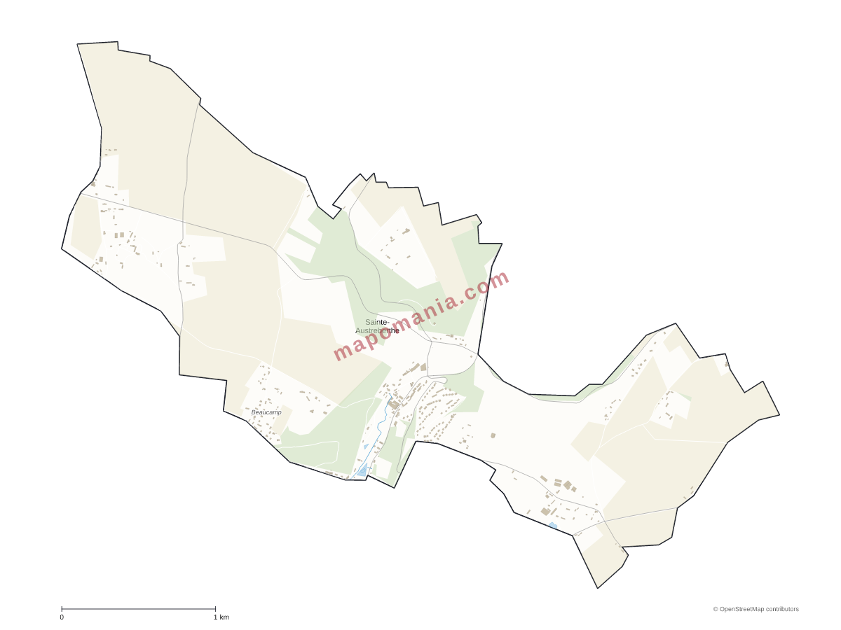 Carte de Sainte-Austreberthe à personnaliser