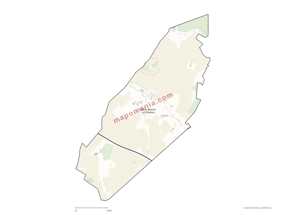 Carte de Sainte-Beuve-en-Rivière à personnaliser