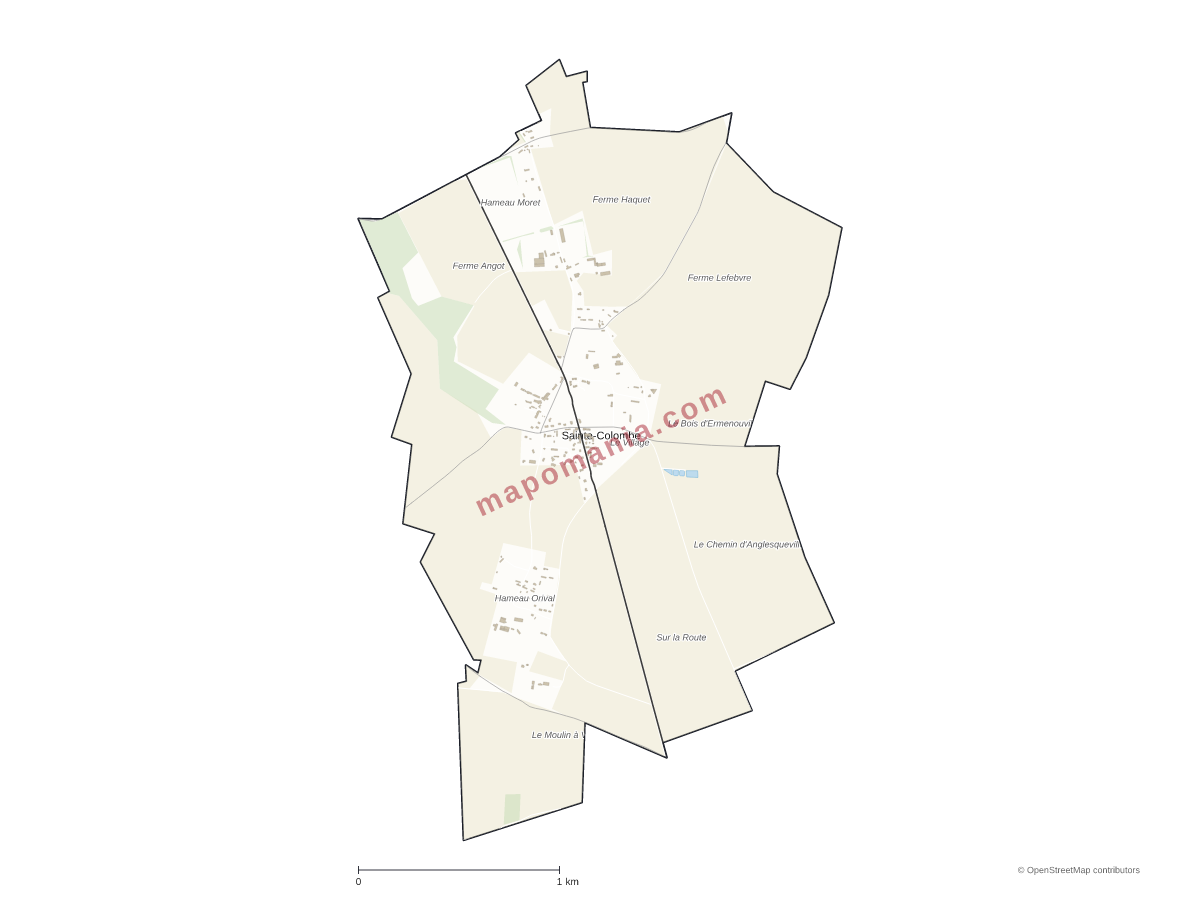 Carte de Sainte-Colombe à personnaliser
