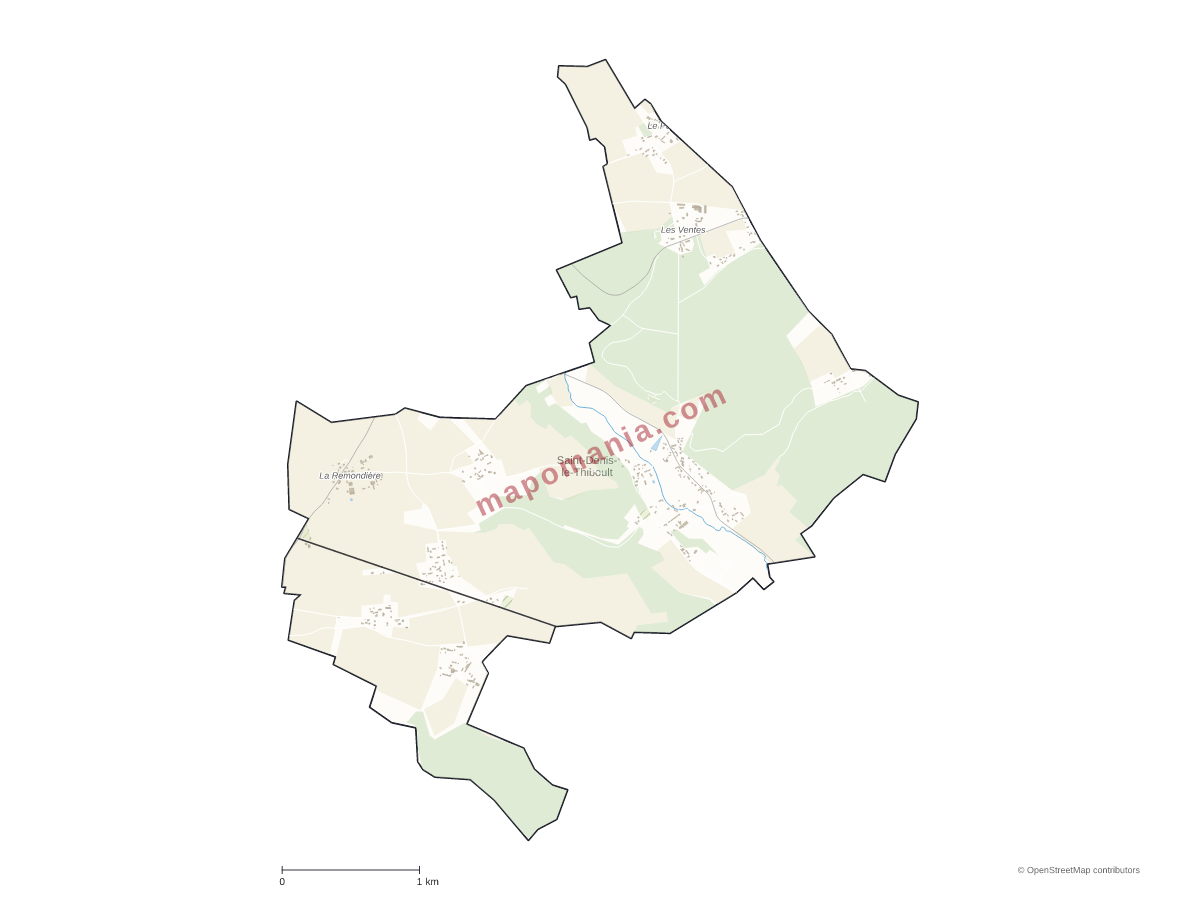Carte de Saint-Denis-le-Thiboult à personnaliser