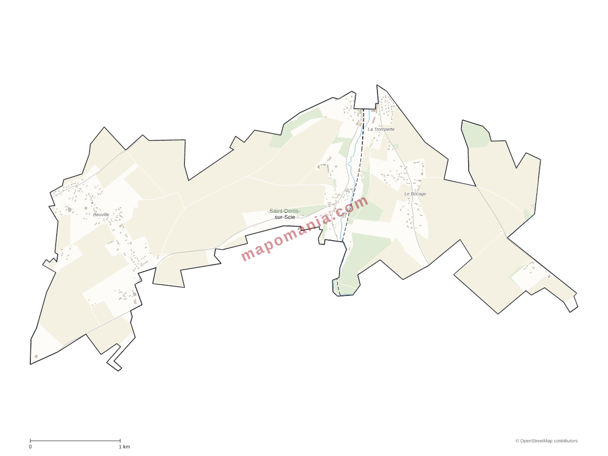 Carte de Saint-Denis-sur-Scie à personnaliser