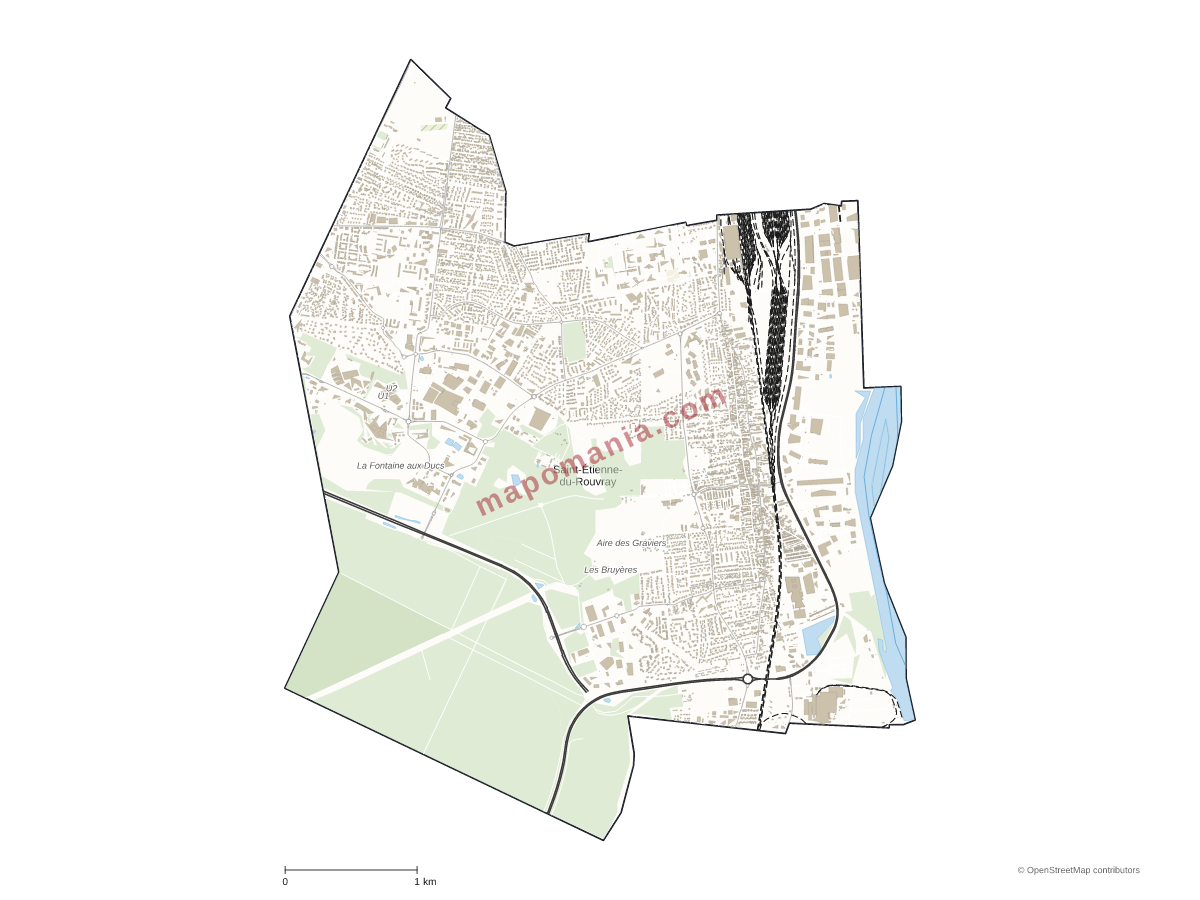 Carte de Saint-Étienne-du-Rouvray à personnaliser