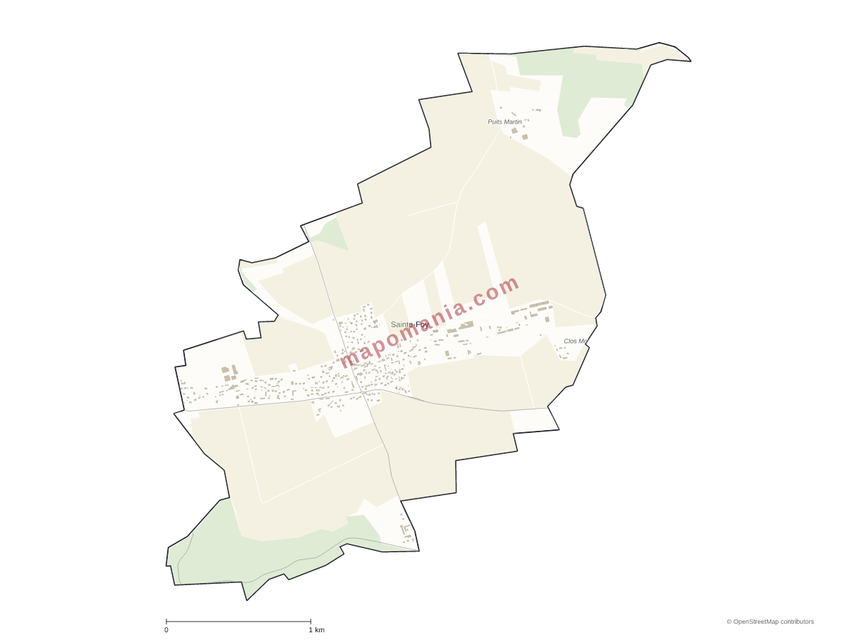 Carte de Sainte-Foy à personnaliser