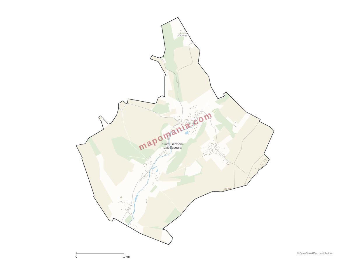 Carte de Saint-Germain-des-Essourts à personnaliser