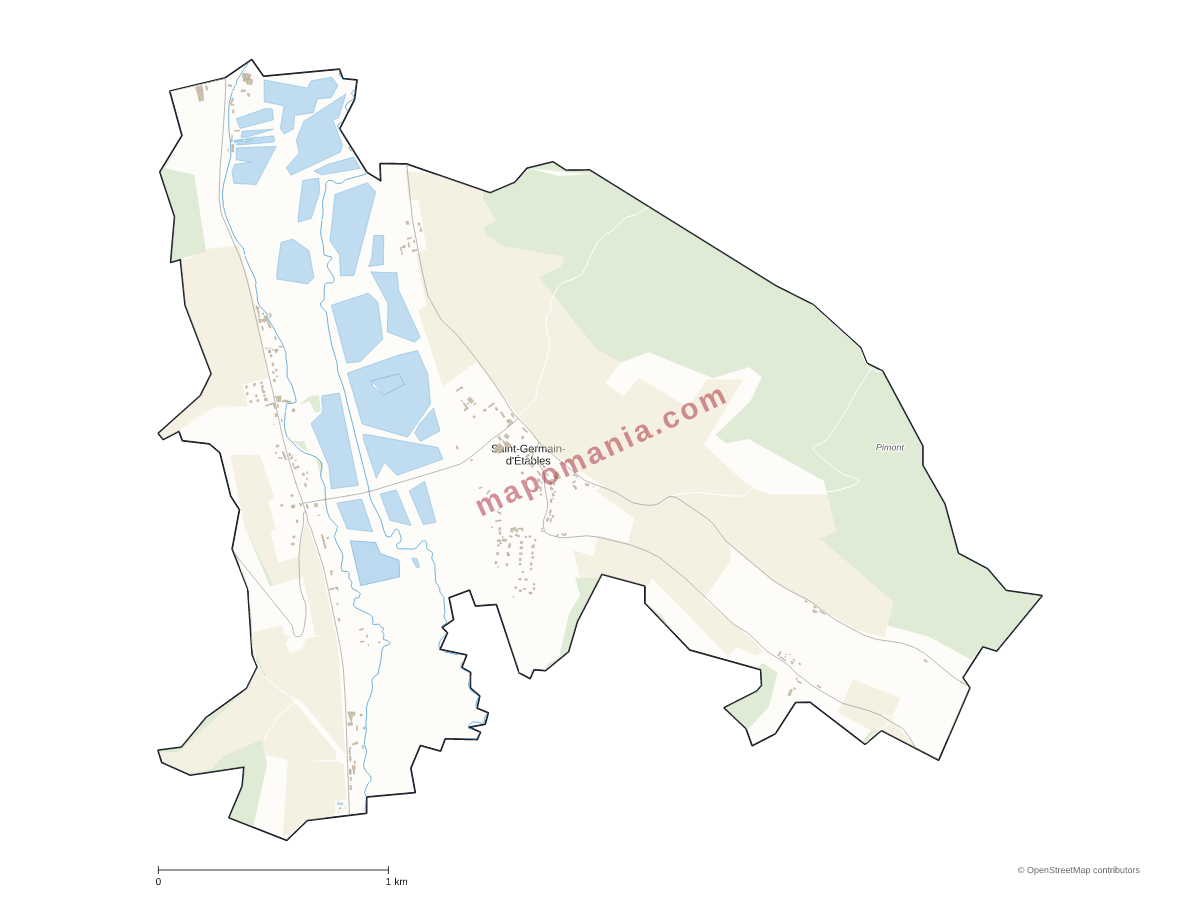 Carte de Saint-Germain-d'Étables à personnaliser
