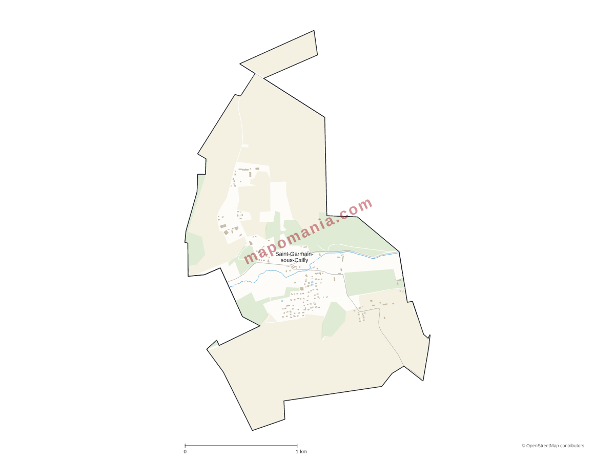 Carte de Saint-Germain-sous-Cailly à personnaliser