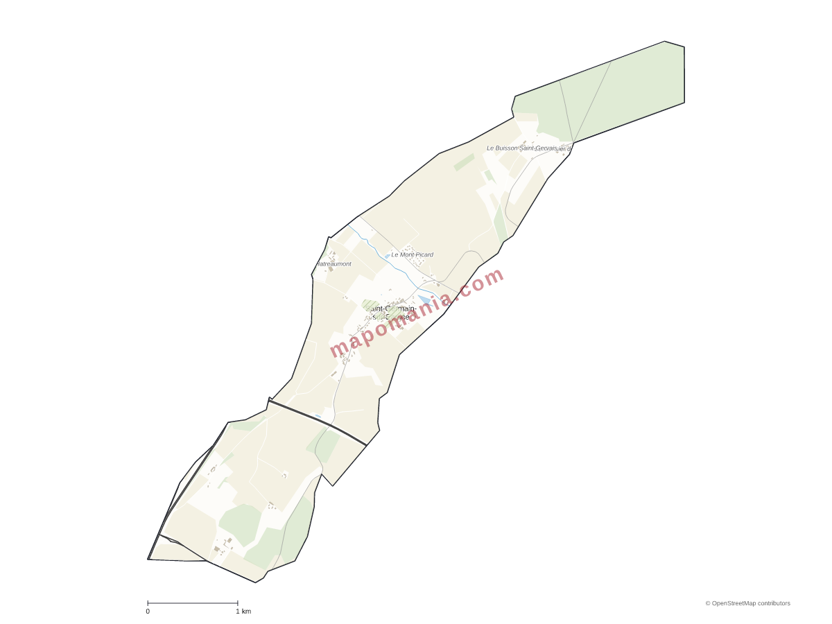 Carte de Saint-Germain-sur-Eaulne à personnaliser