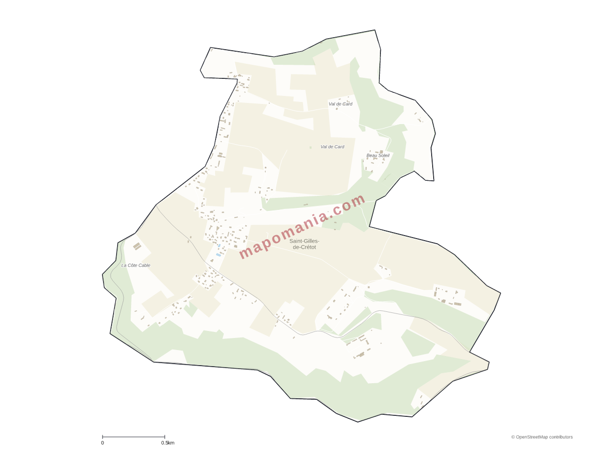Carte de Saint-Gilles-de-Crétot à personnaliser